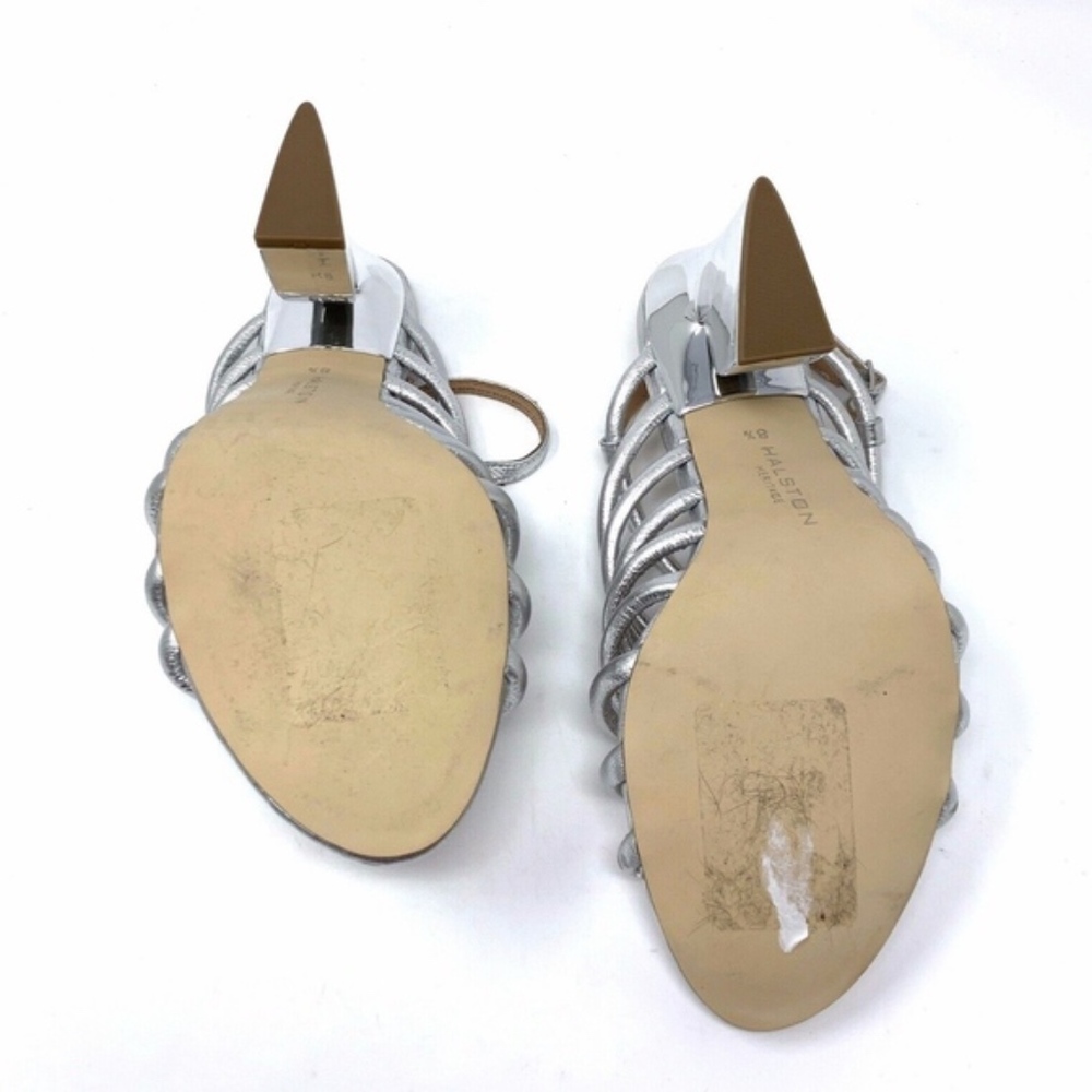 Halston Heritage Vanna Silver Strappy Sandals - Picture 7 of 7